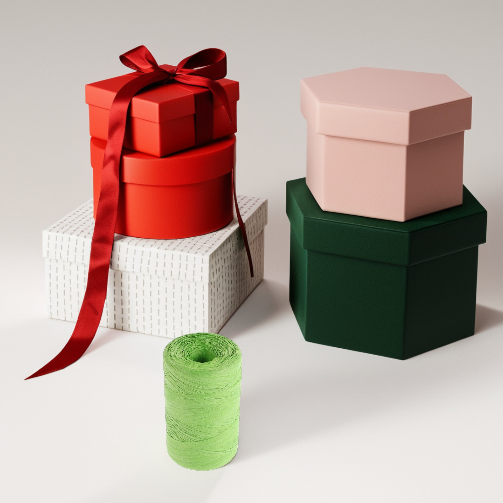 Papercraft Supply Ribbon - Flat Raffia Paper String Colored Packing