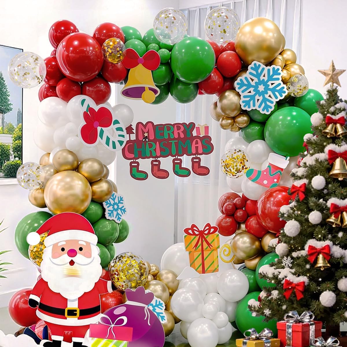 Red White Green and Gold Ballo - Balloon Arch Kit review and price