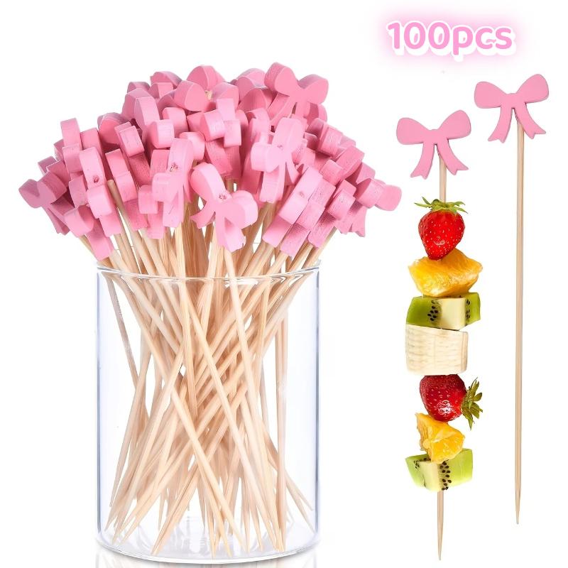 Wooden Bow Cocktail Picks 100P - Centerpiece Stick review and price